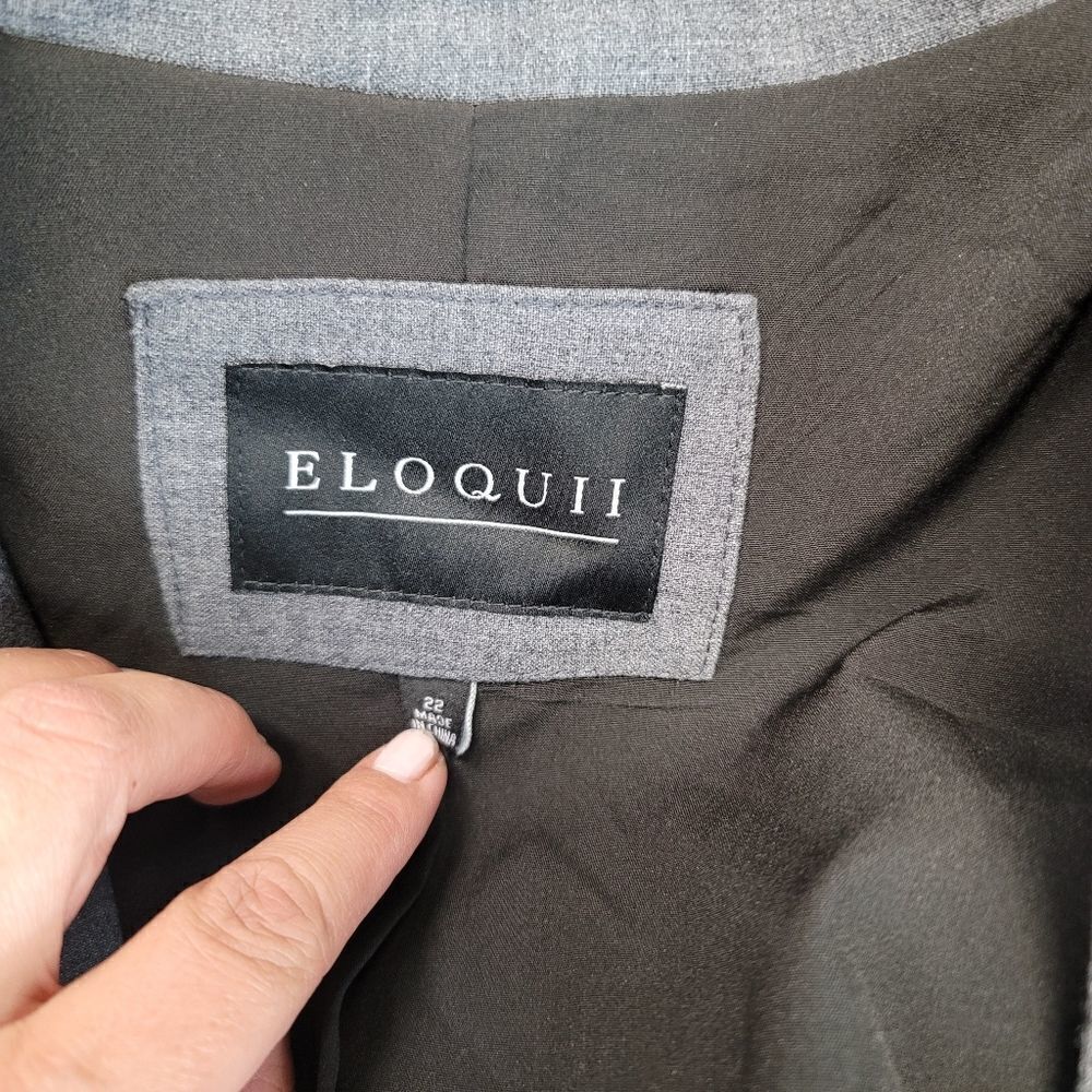 Eloqui Gray Unstructuredgray Open Front Blazer - image 6